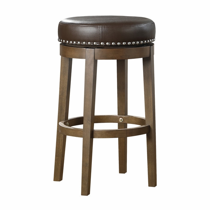 5681BRW-29 - Round Swivel Pub Height Stool, Brown