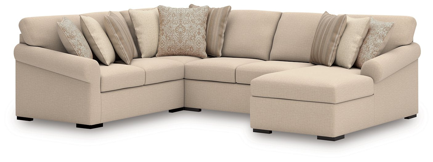 LadyMae Sectional with Chaise - Esencia Home Furniture (Fontana, CA)