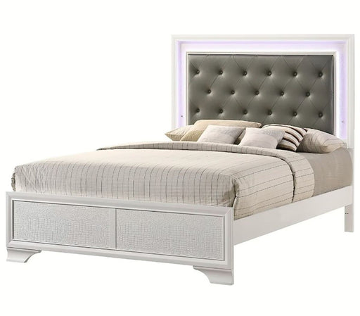 Crown Mark Furniture Lyssa Queen Upholstered Bed in White B4310-Q image