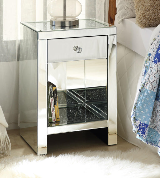 Noralie Mirrored & Faux Diamonds Accent Table - Esencia Home Furniture (Fontana, CA)