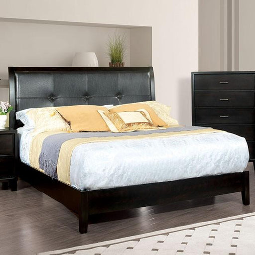 Enrico Full Queen Bed Brown, Black, & Cherry - Esencia Home Furniture (Fontana, CA)