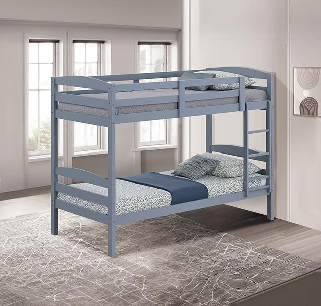 Finsbury Twin Twin Bunk Bed Espresso, Grey & White