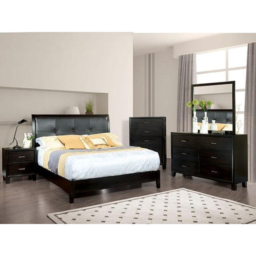 Enrico Full Queen Bed Brown, Black, & Cherry - Esencia Home Furniture (Fontana, CA)