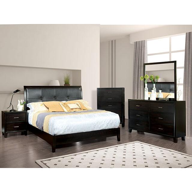 Enrico Full Queen Bed Brown, Black, & Cherry - Esencia Home Furniture (Fontana, CA)