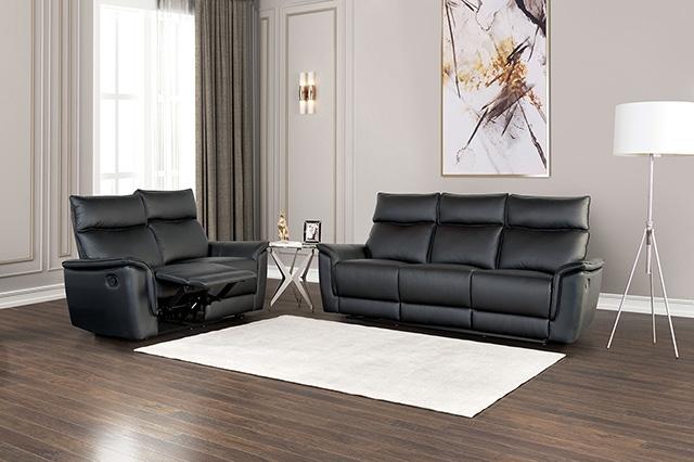 Bienne Loveseat Manual Recliner White & Black