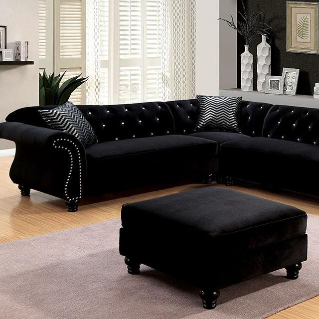 JOLANDA II Black Sectional, Black