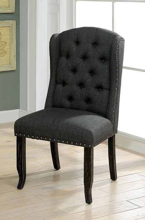 SANIA Antique Black Wingback Chair (2/CTN)