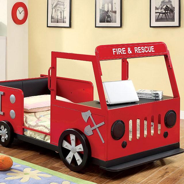 Rescuer Red/Black Twin Bed image