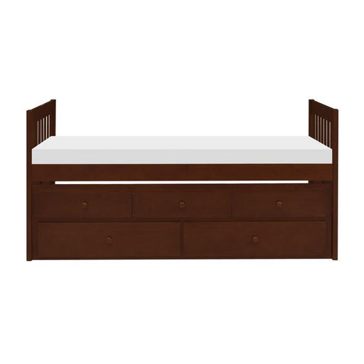 Homelegance Rowe Twin/Twin Trundle Bed w/ Two Storage Drawers in Dark Cherry B2013PRDC-1* image