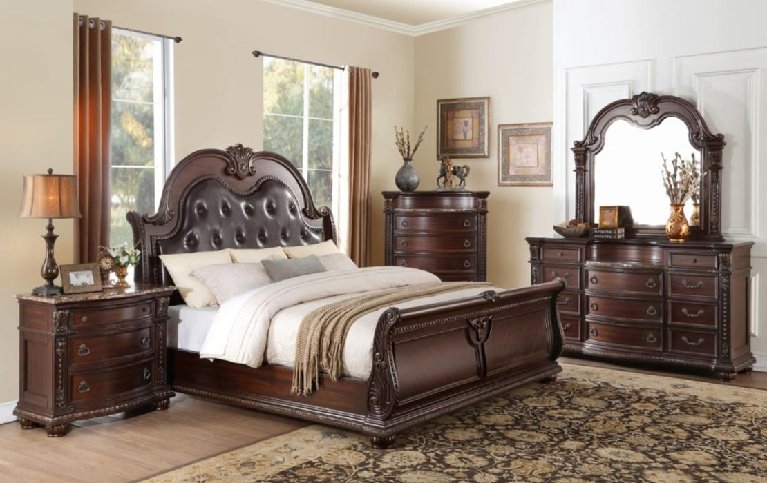 Cavalier King Sleigh Bed in Dark Cherry 1757K-1EK*