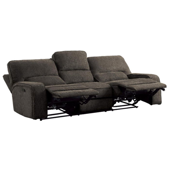 Borneo Power Double Reclining Sofa in Chocolate