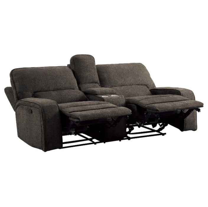 Borneo Power Double Reclining Loveseat in Chocolate