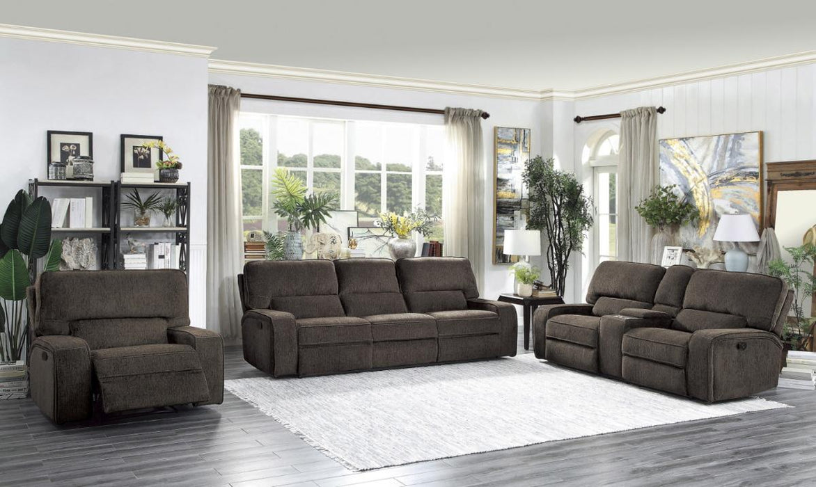 Borneo Power Double Reclining Loveseat in Chocolate