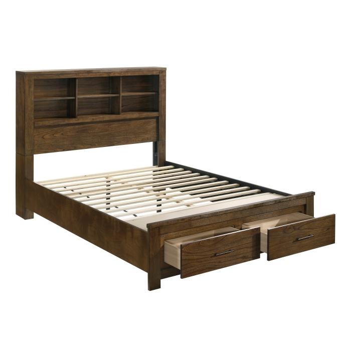 1592F-1*-Bedroom (3) Full Platform Bed with Footboard Storage
