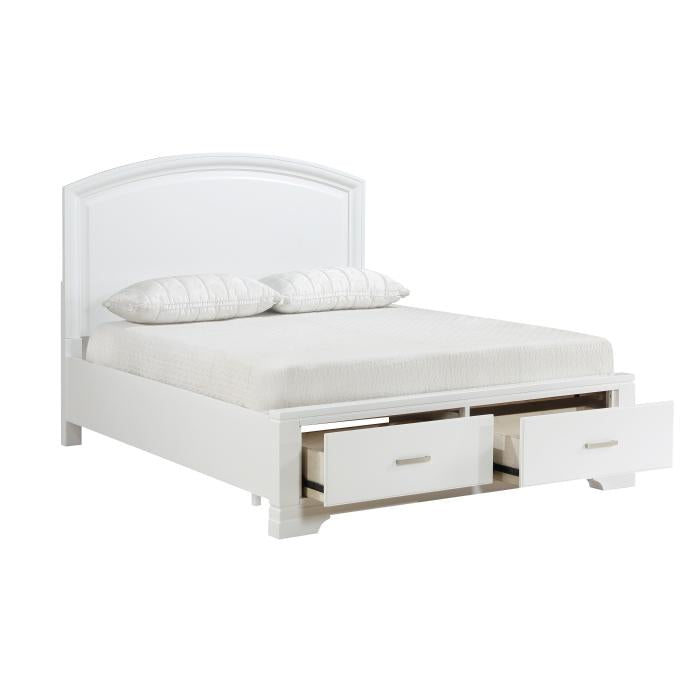 1520WH-1*-Bedroom (3) Queen Platform Bed with Footboard Storage