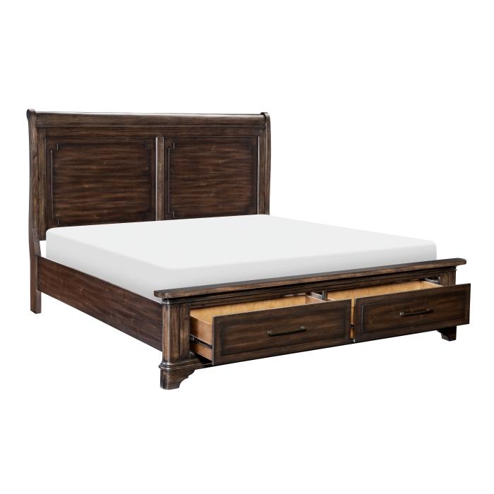 Boone (3) Eastern King Platform Bed with Footboard Storage
