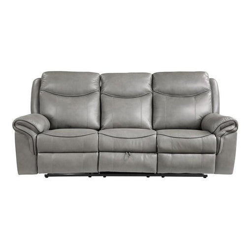8206GRY-3 - Double Reclining Sofa with Center Drop-Down Cup Holders, Receptacles, Hidden Drawer and USB Ports image