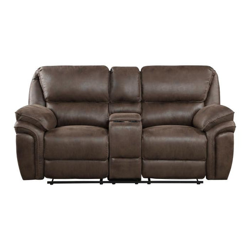 8517BRW-2 - Double Reclining Love Seat with Center Console image
