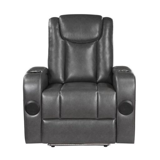 8522GRY-1PW - Power Reclining Chair with Wireless Charger, Cooling Cup-Holder, Storage Arms, Speakers, LED Light and USB port image