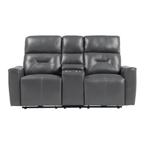 9446GY-2PW - Power Double Reclining Love Seat with Center Console and USB Ports image