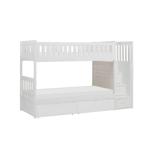 B2053SBW-1*T - (5) Twin/Twin Step Bunk Bed with Storage Boxes image