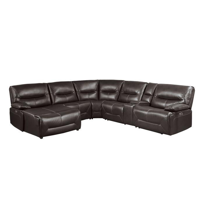 9579BRW6LCRRPW - (6)6-Piece Power Reclining Sectional with Left Chaise image