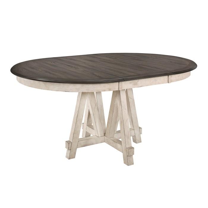 Clover Round Dining Table in White and Gray 5656-66 image