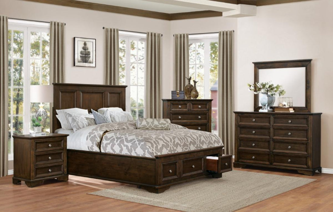 Eunice King Platform Bed with Footboard Storage in Espresso 1844KDC-1EK