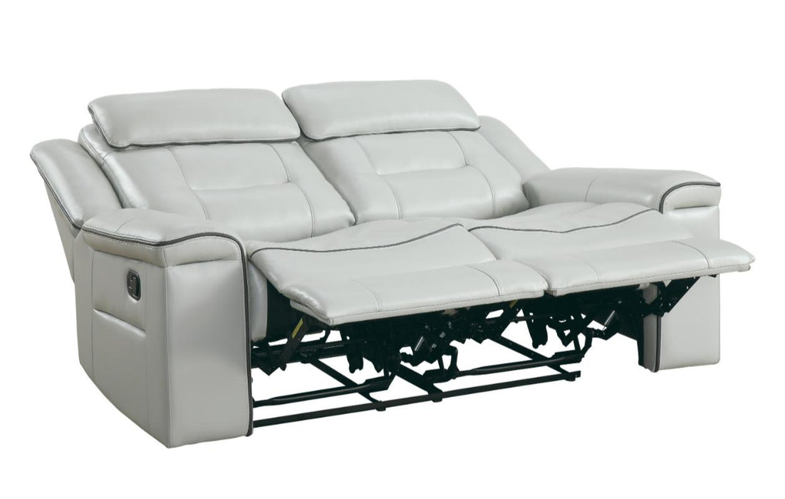 Darwan Double Lay Flat Reclining Loveseat in Light Gray