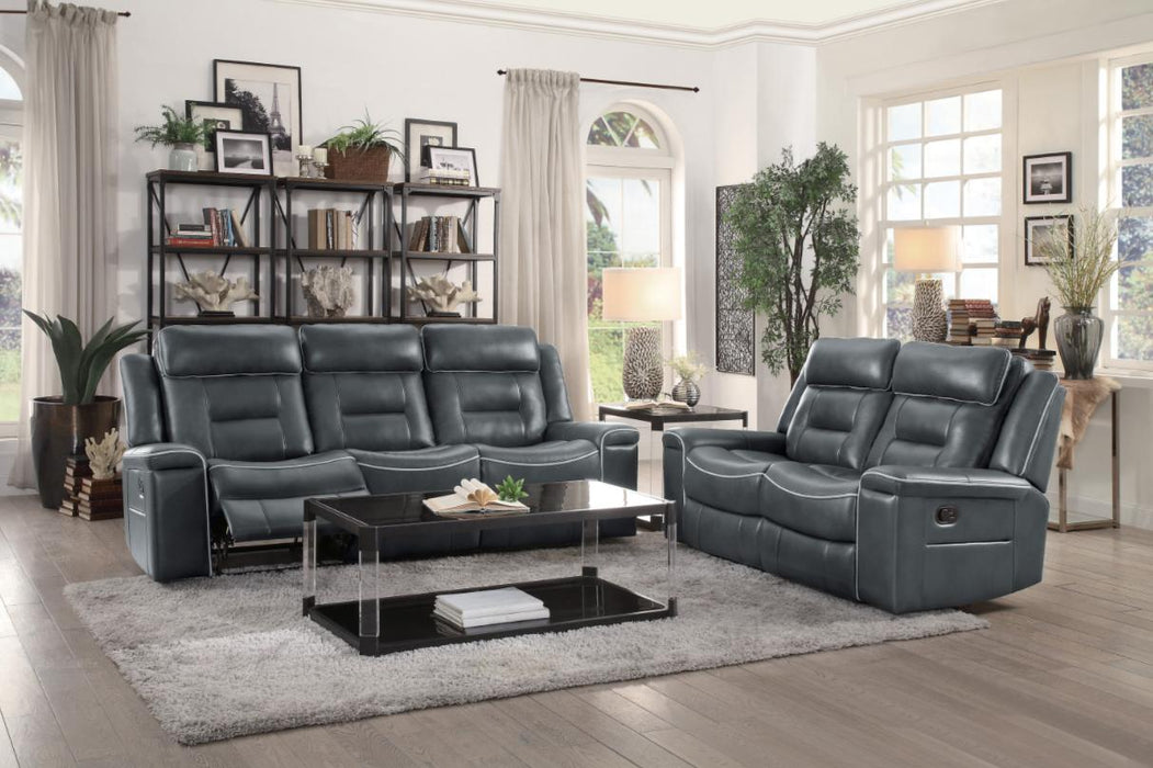 Darwan Double Lay Flat Reclining Sofa in Dark Gray