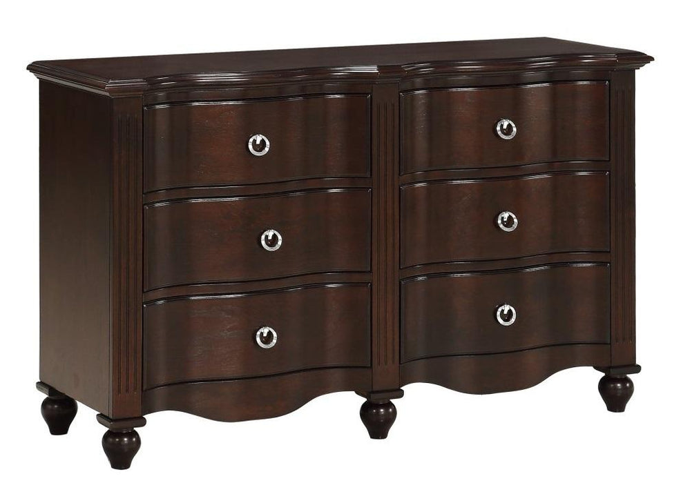 Meghan 6-Drawer Dresser in Espresso