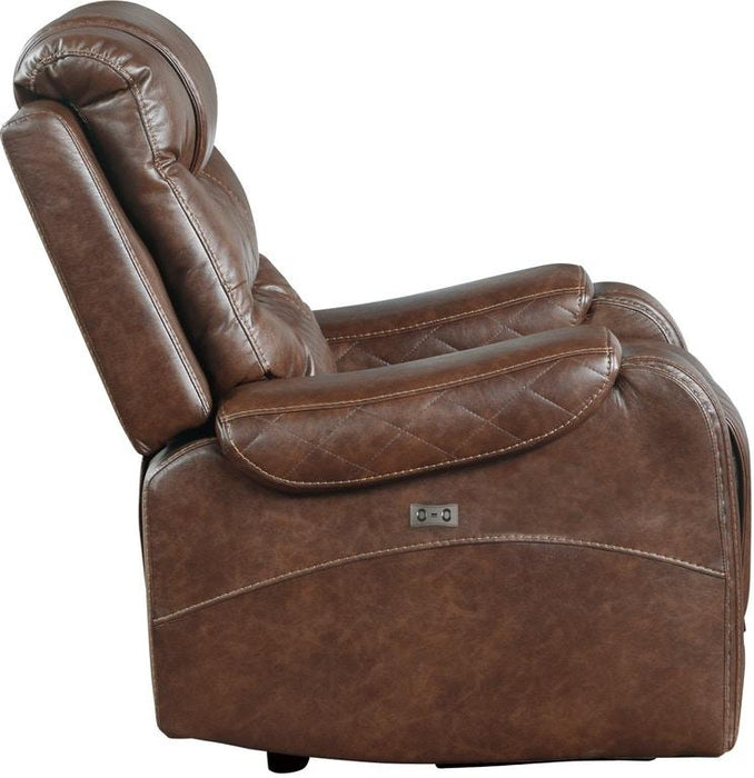 Putnam Power Reclining Chair in Brown 9405BR-1PW