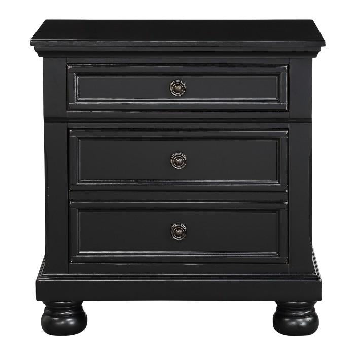 Laurelin 3 Drawer Nightstand in Black 1714BK-4 image