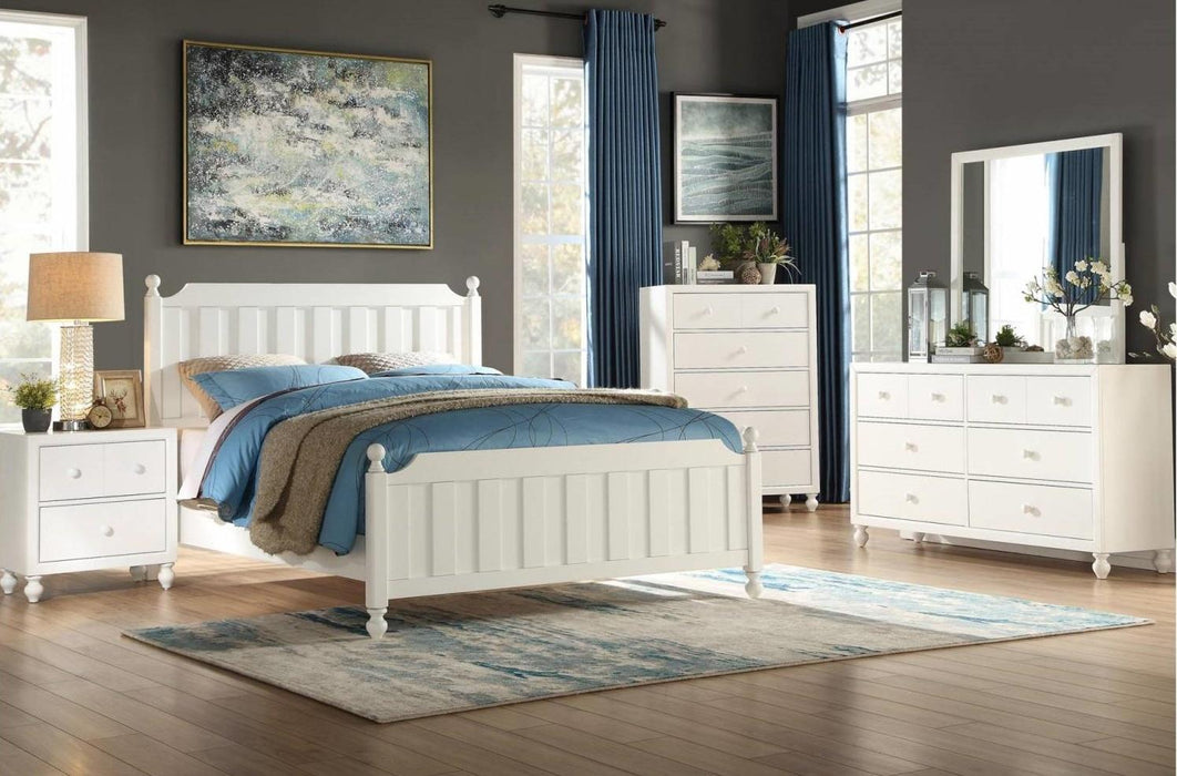 Wellsummer Full Panel Bed in White 1803WF-1