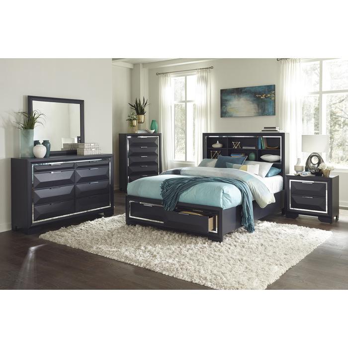 Rosemont (3) Eastern King Platform Bed with Footboard Storage