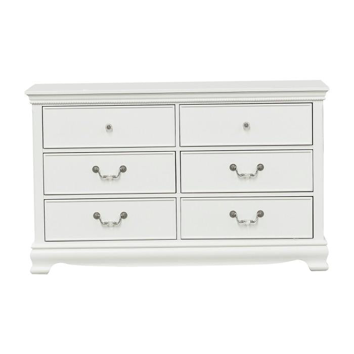 Lucida 6 Drawer Dresser in White 2039W-5