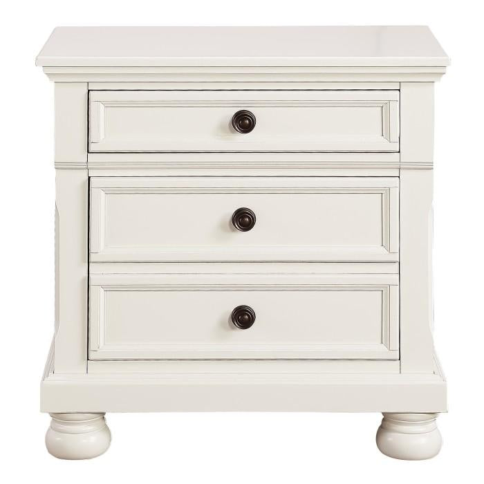 Laurelin 3 Drawer Nightstand in White 1714W-4