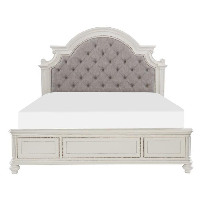 Baylesford Queen Upholstered Panel Bed in Antique White 1624W-1