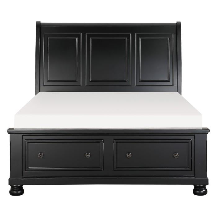 Laurelin Queen Sleigh Platform Storage Bed in Black 1714BK-1
