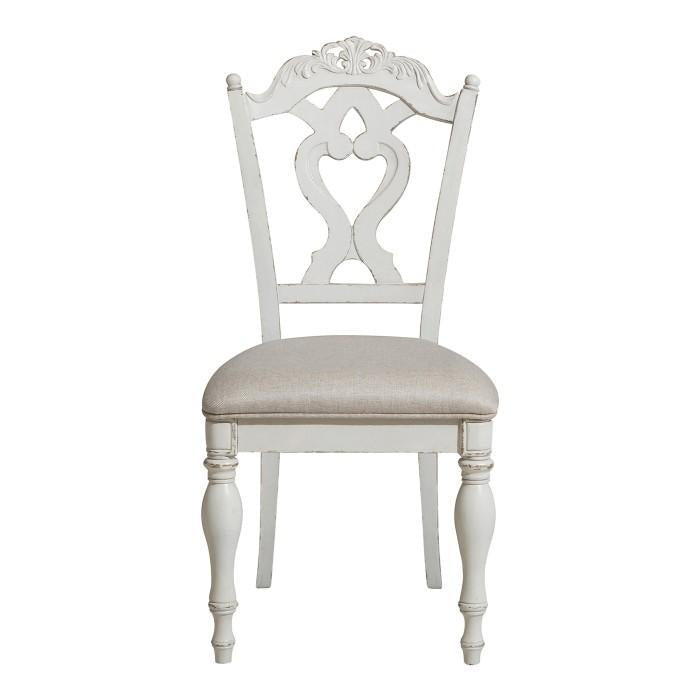 Cinderella Chair in Antique White with Grey Rub-Through 1386NW-11C