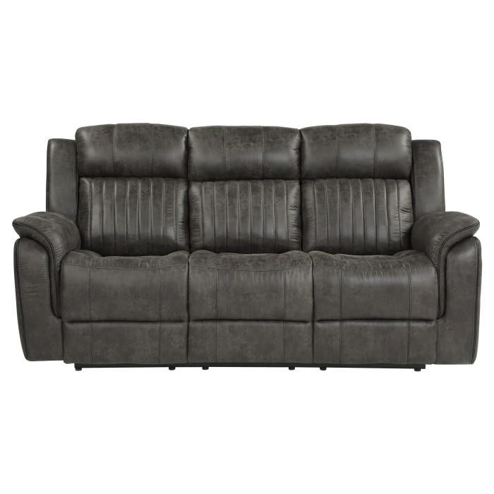 Centeroak Double Reclining Sofa in Gray 9479BRG-3