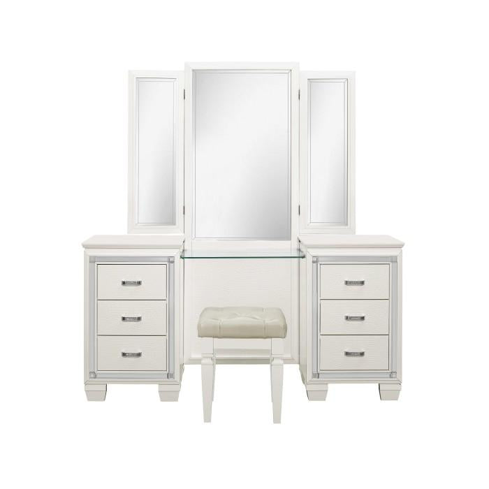 Allura Queen Panel Bed in White 1916W-1