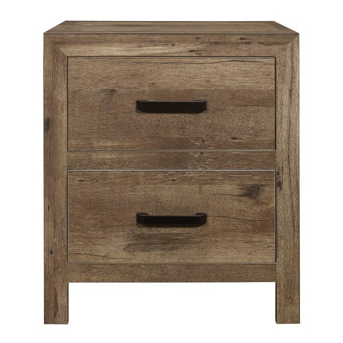 Mandan 2 Drawer Nightstand in Weathered Pine 1910-4