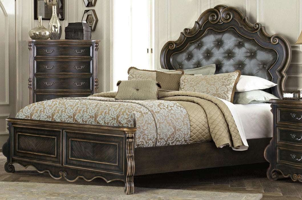 McFerran Home Furnishing B524 Eastern King Panel Bed in Brown