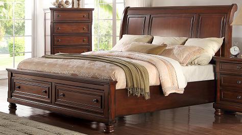 McFerran Home Furnishing B608 Eastern King Storage Bed in Cherry image