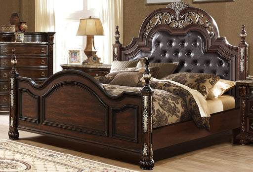 McFerran Home Furnishing B9504 Eastern King Sleigh Bed in Brown Cherry image