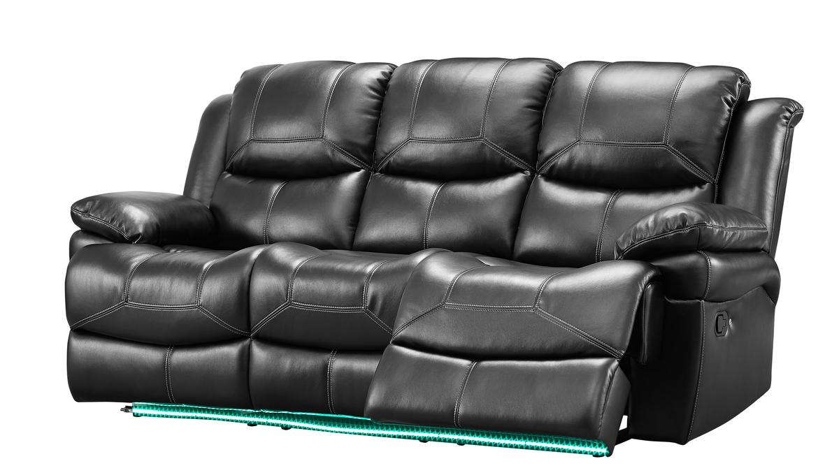 New Classic Flynn Power Sofa (Lights) in Premier Black