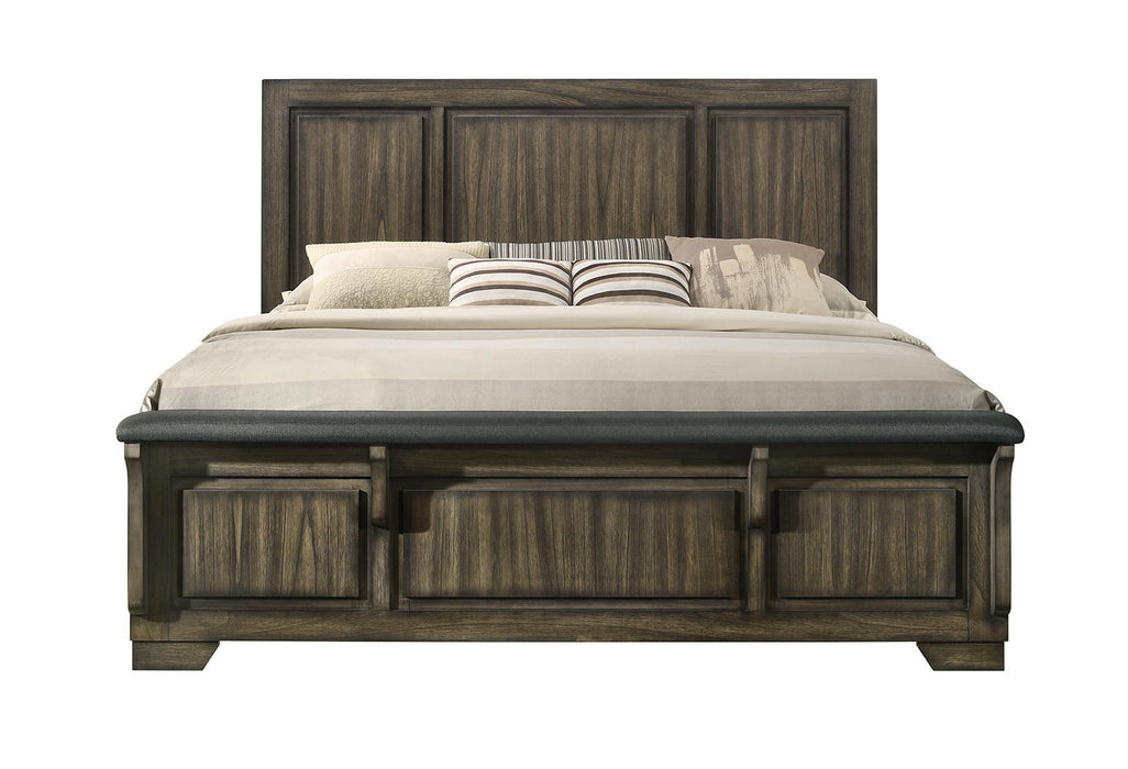 New Classic Furniture Ashland Queen Panel Bed in Rustic Brown