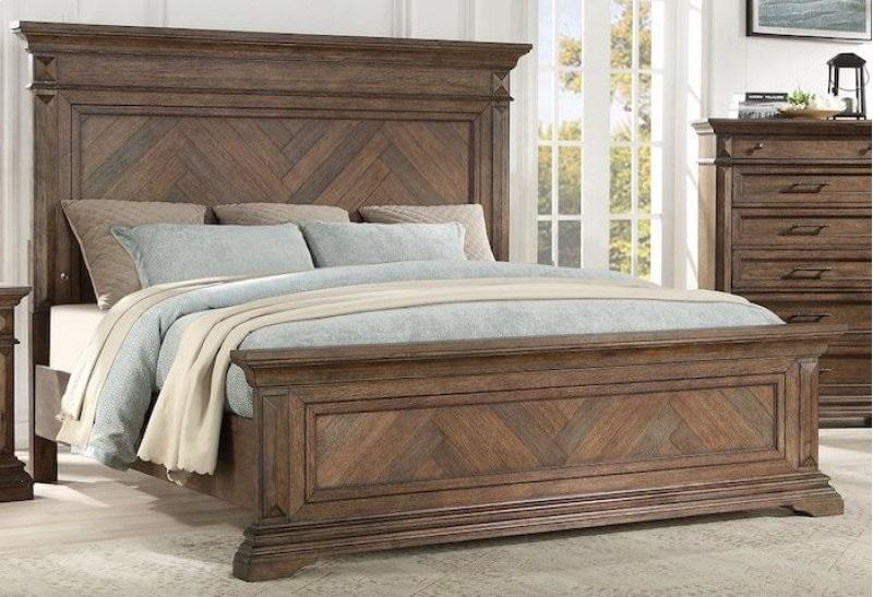 New Classic Furniture Mar Vista California King Bed in Brushed Walnut