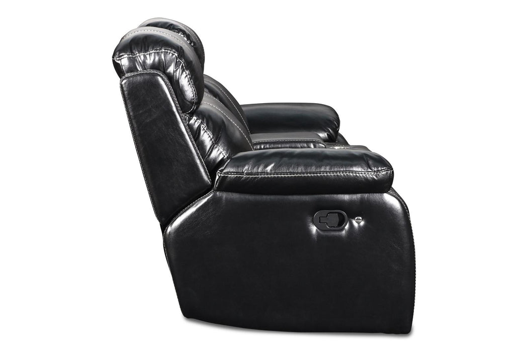 New Classic Fusion Console Loveseat with Power Foot Rest in Ebony